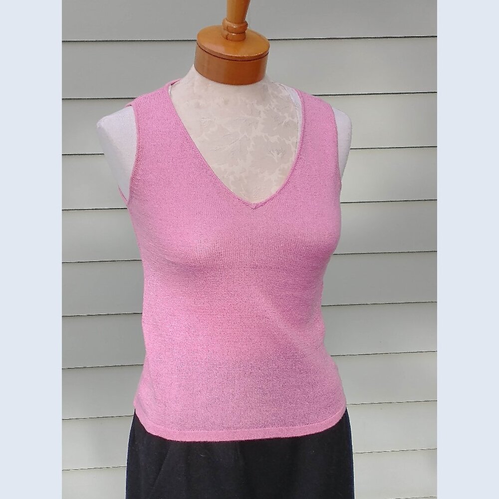 Top: linen/cotton/viscose, pink. Extra small - by Eileen Fisher
